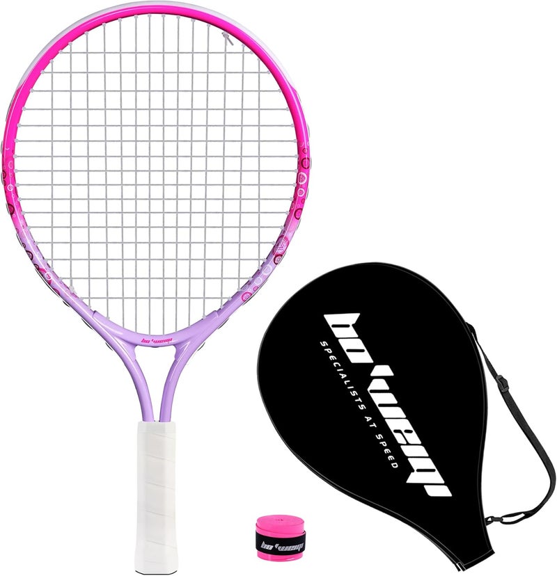 BOWEI 17"-25" Kids Tennis Racket for Aged 2-12 Lightweight Youth Tennis Racquet for Girls and Boys Outdoor/Indoor Sports with 1 Non-Slip Grip and 1 Shoulder Strap Bag Easy Carry - Image 1